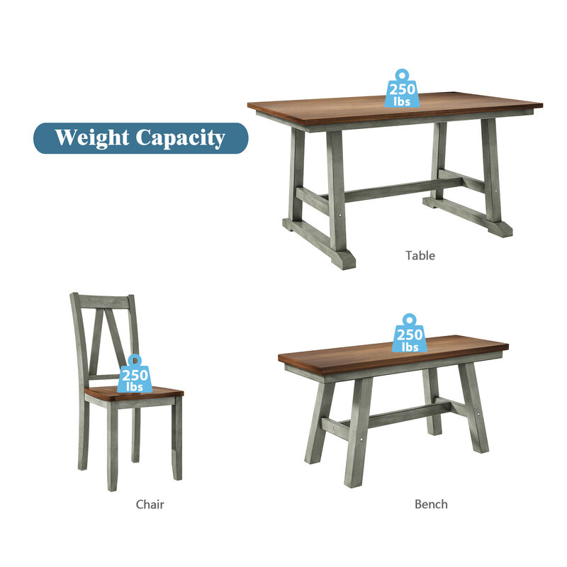 Fufze 6-Piece Wood Dining Table Set image number 5