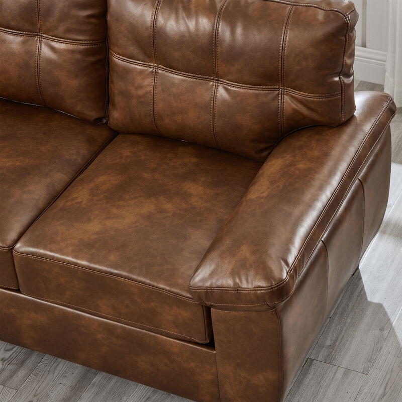 Buldef Breathable Faux-Leather Sofa image number 3
