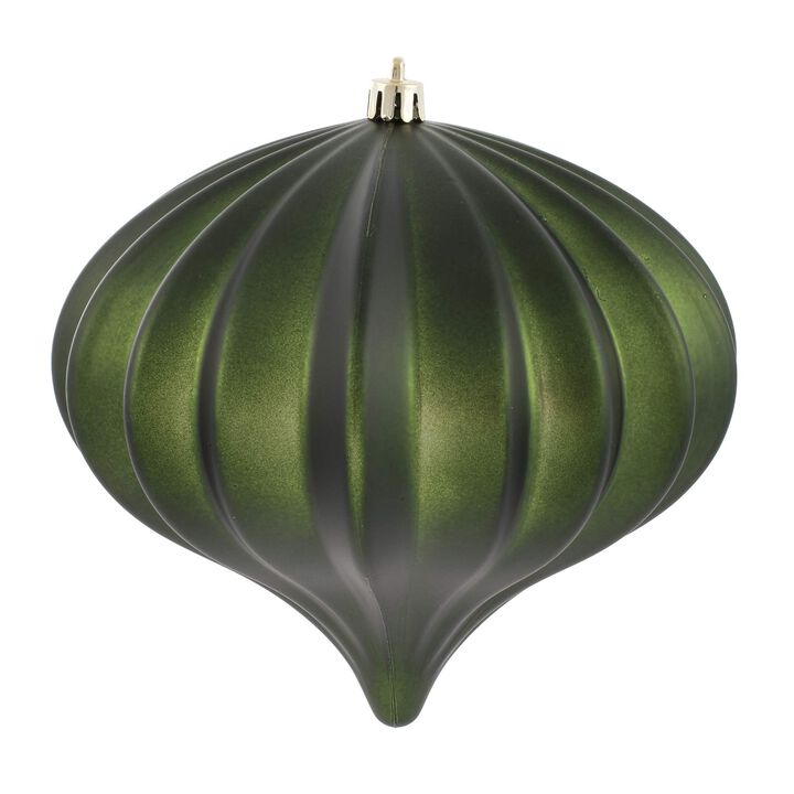 Vickerman 5.7" Moss Green Matte Onion Christmas Ornament, UV Treated, Set of 3