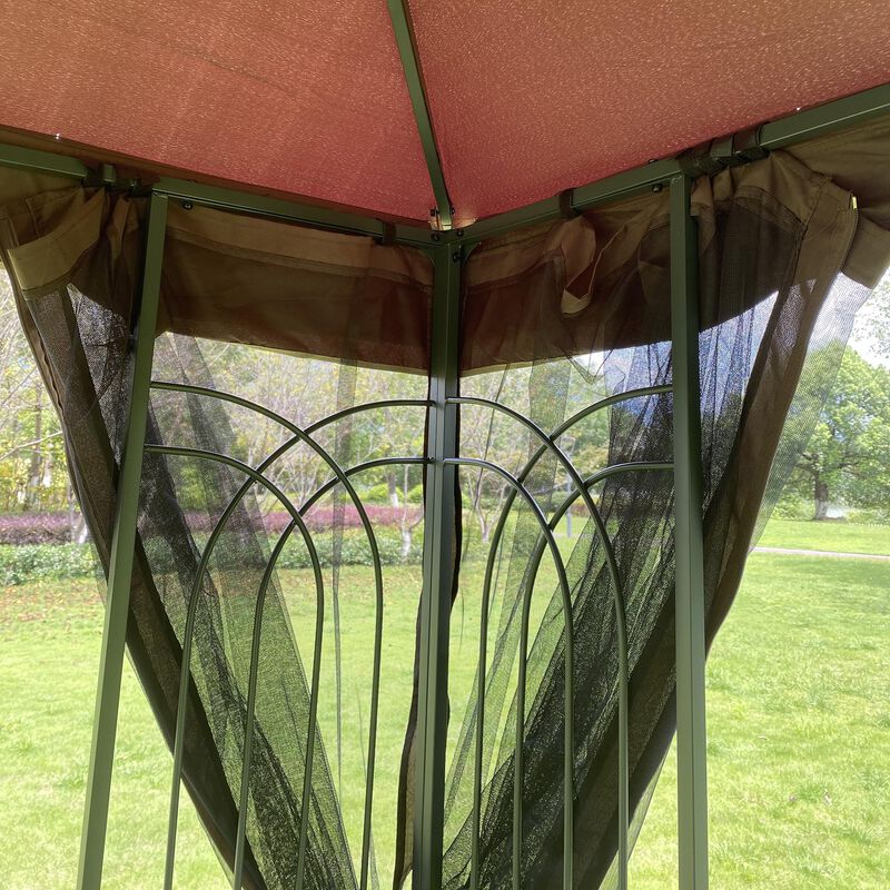 Outdoor Patio Gazebo Canopy Tent with Mosquito Net and Ventilated Roof