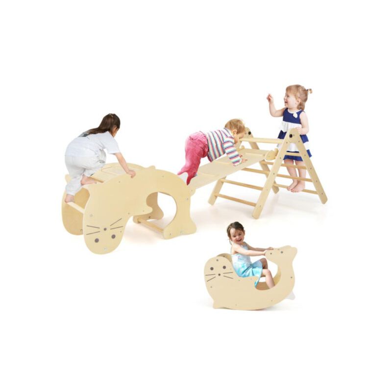 Hivvago 7-in-1 Indoor Climbing Toys for Toddlers with Reversible Ramp