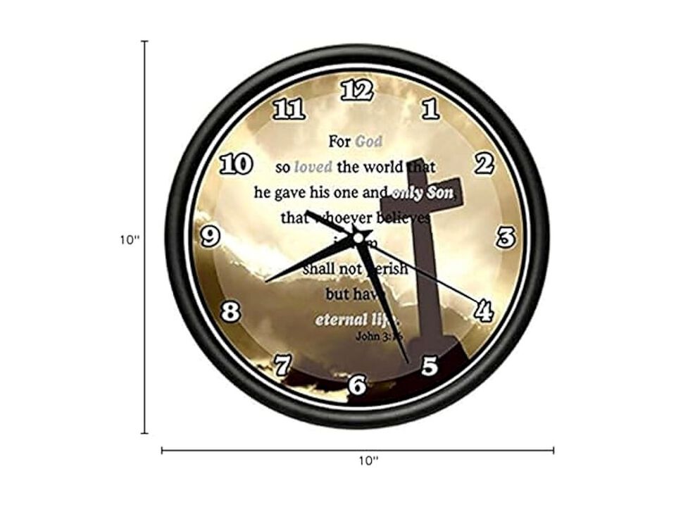 John 3 16 God Loved World Gave His One Wall Clock Home Decor