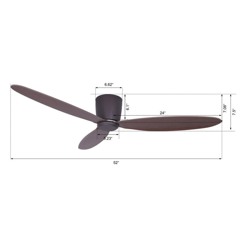 Lucci Air Radar 52" Flush Mount DC Ceiling Fan with Remote, Oil Rubbed Bronze Low Profile Ceiling Fan image number 5