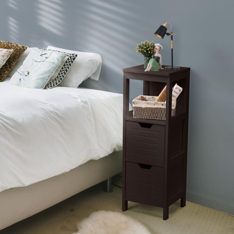 Hivvago Multifunction Bathroom Wooden Floor Cabinet Organizer with Storage Rack