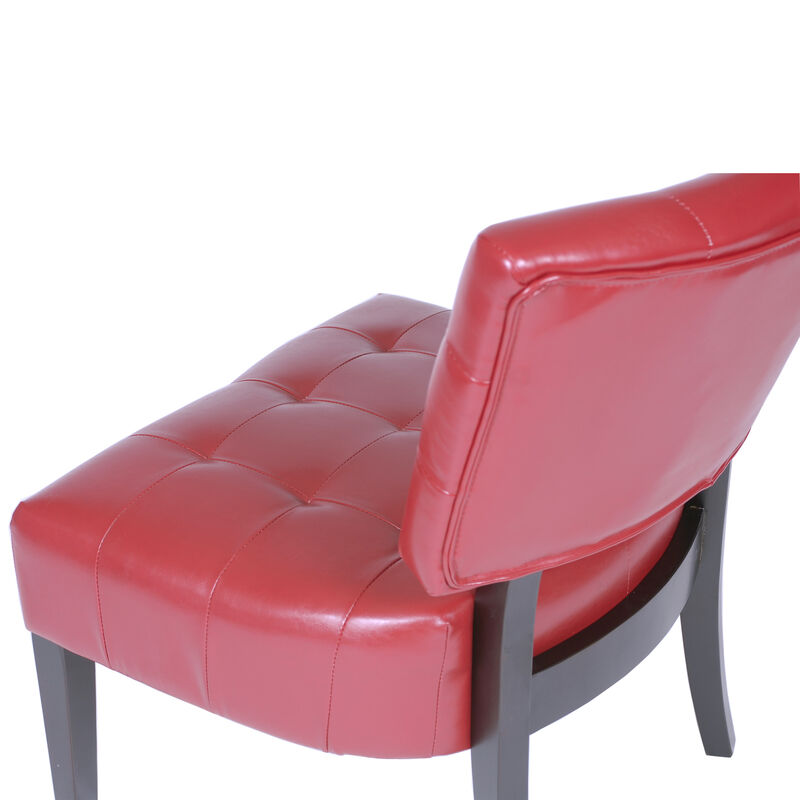 Streamdale Blended Leather Tufted Accent Chair with Oversized Seating, Red image number 3