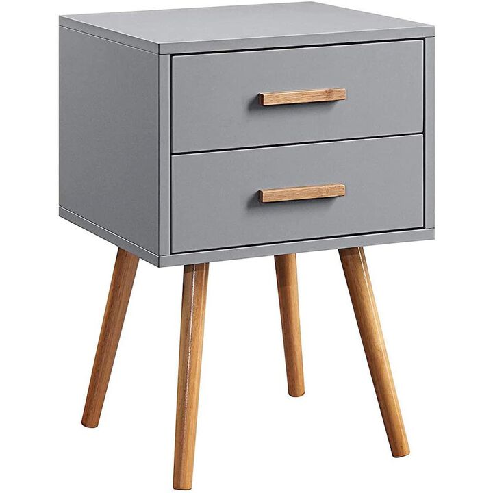 Convience Concept, Inc. Oslo 2 Drawer End Table Gray