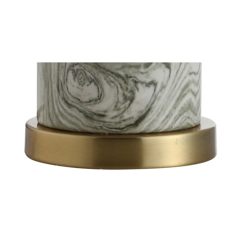 Swirl 20.5" Ceramic LED Table Lamp, Gray/Green
