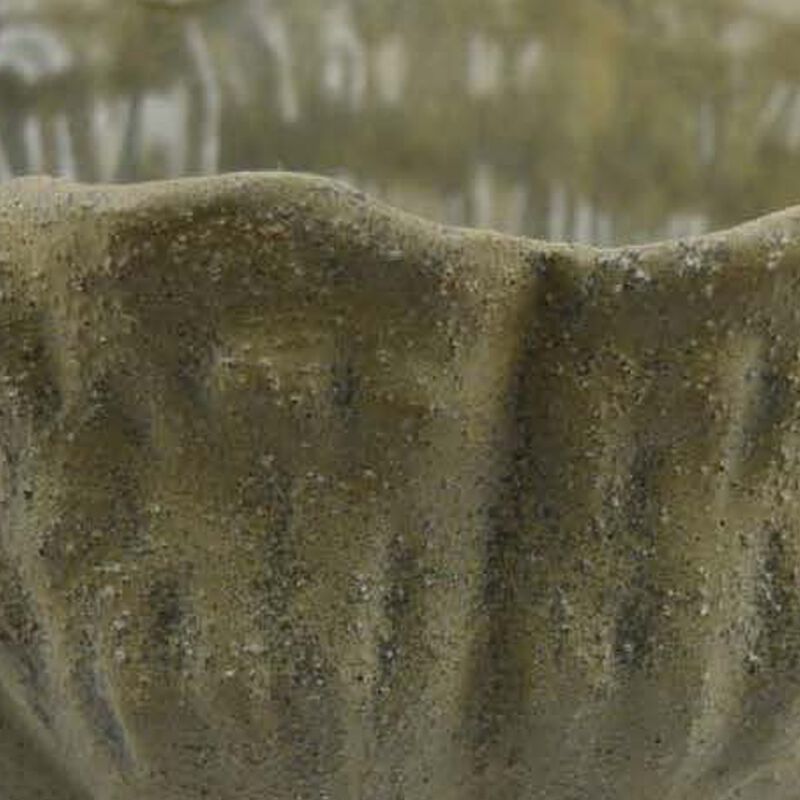 Bobo Decorative Bowl, Floral Design, 17 Inch Olive Green Ceramic