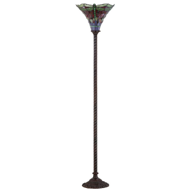 Dragonfly Tiffany Style Torchiere LED Floor Lamp