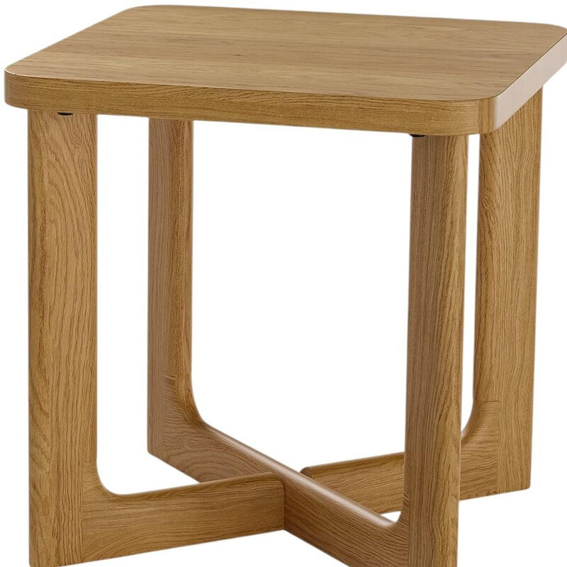 HomeRoots 24" Natural Wood Square Cross Legs End Table image number 3