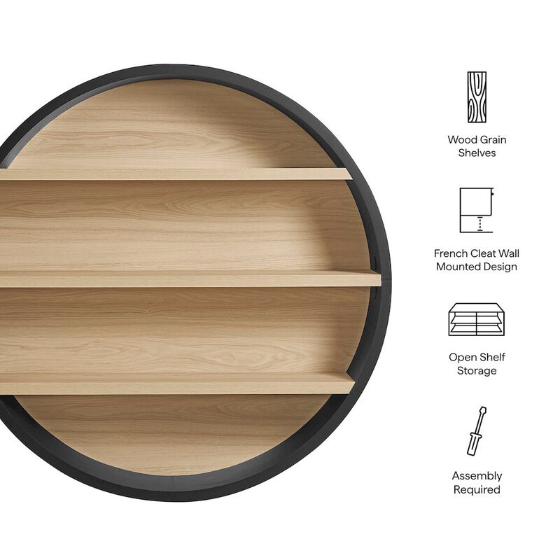 Romy 47" Round Wall Book Shelf image number 1