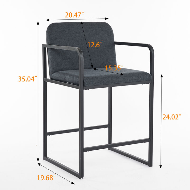 Merax Modern Upholstered Counter Height Bar Stool Set of 2