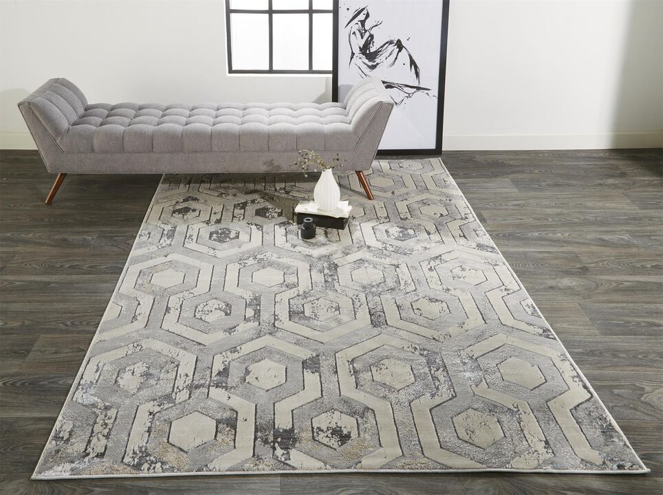 Micah 3046F Gray/Taupe/Silver 1'8" x 2'10" Rug