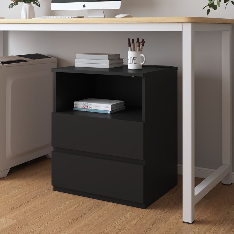 GOODSILO Set of 2 Practical End Tables with Fast USB C Charging Station, Sofa Side Tables with 2 Drawers & Large Storage for Living Room, Bedroom, Office image number 8