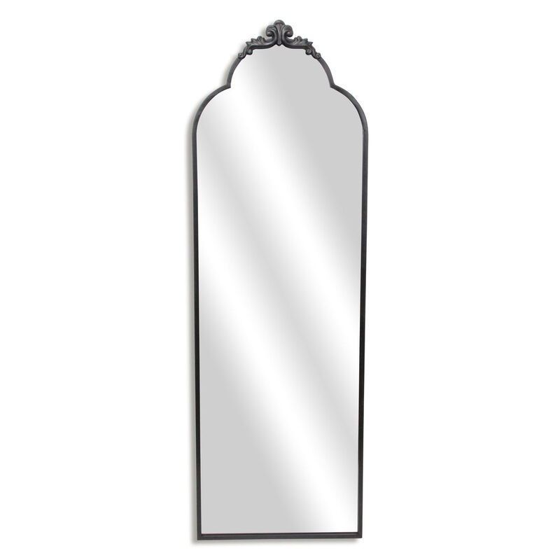 HomeRoots 65" Black Metal Arch Full Length Hanging Mirror image number 0