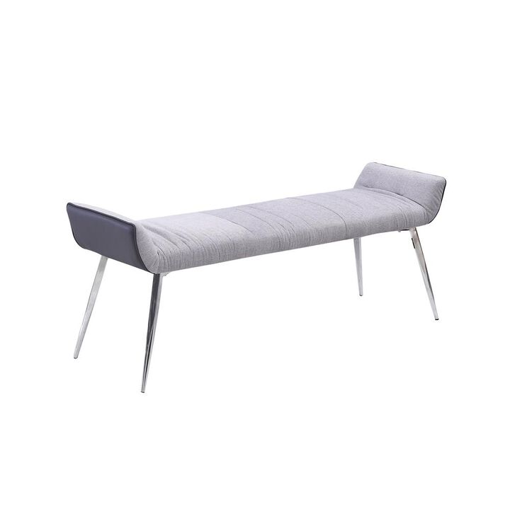 Best Quality Furniture Bench with Leather Bottom and Linen Top