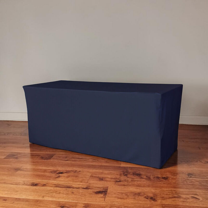 Polyester Fitted Table Cover 72 by 30 Inch Durable Poplin for Events and Parties image number 1