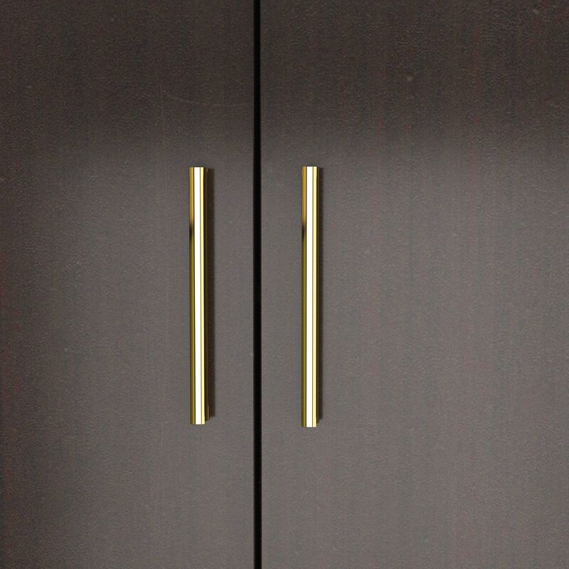 FUFU&GAGA Elegant Wardrobe with Mirror, Adjustable Shelves, and Spacious Drawers (63" W x 19.7" D x 94.5" H),Dark Brown image number 7