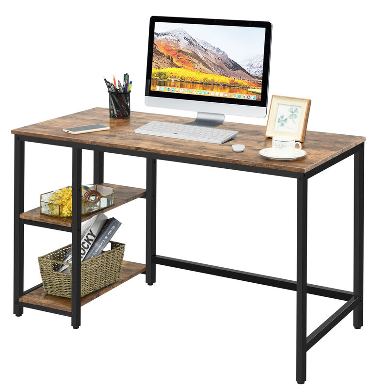 Costway 47'' Computer Desk Office Study Table Workstation Home w/ Adjustable Shelf Black
