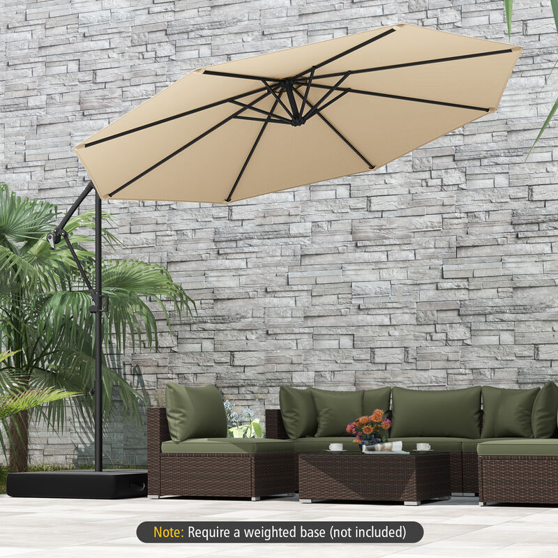 Offset Hanging Patio Umbrella with Base &ndash; Infinite Tilt Cantilever Design
