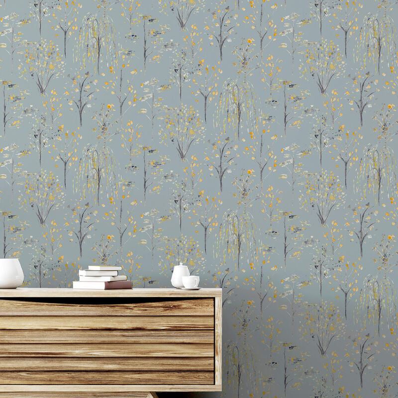 Mayumi Yellow Birch Grove Wallpaper image number 3