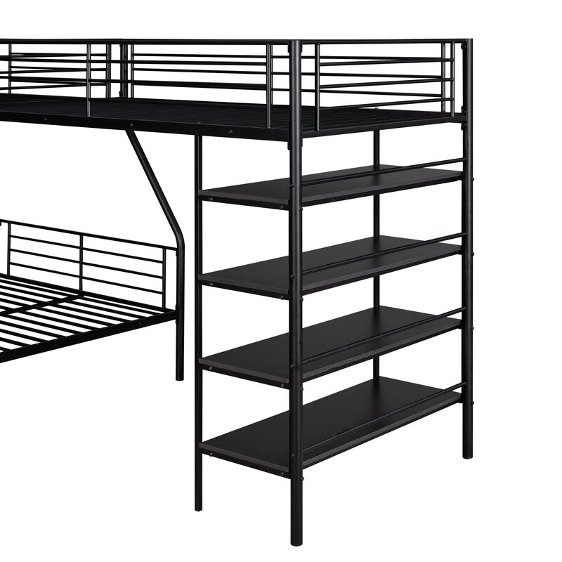 Merax L-Shaped Metal Twin over Full Bunk Bed