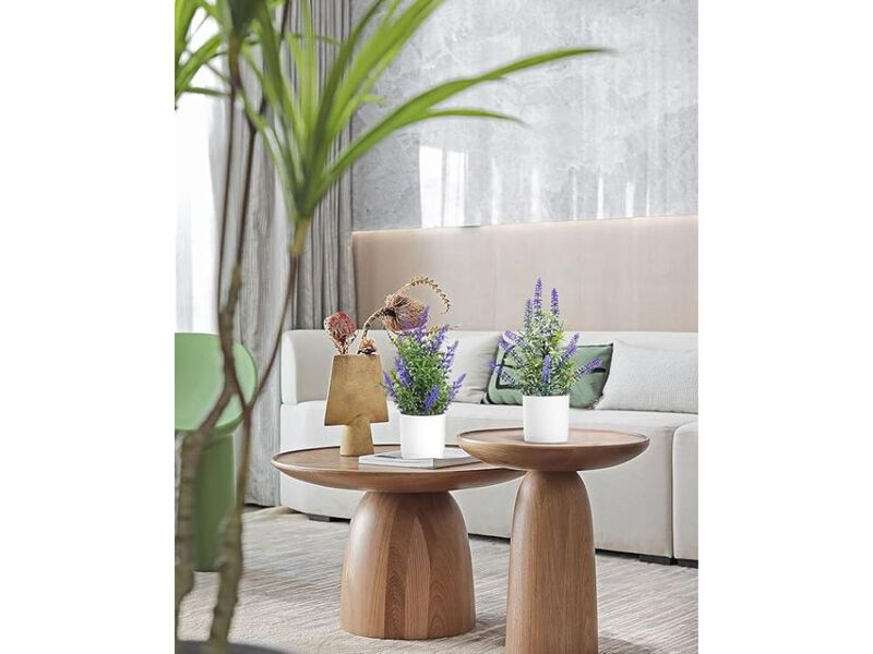 4 Piece Lavender Artificial Flowers Home Decor Small Plant image number 1