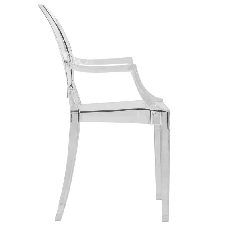 LeisureMod Carroll Modern Acrylic Chair, Set of 4 - Clear image number 3