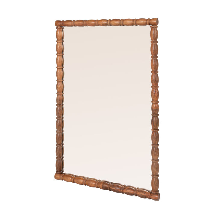 Mango Wood Bobbin Frame Mirror