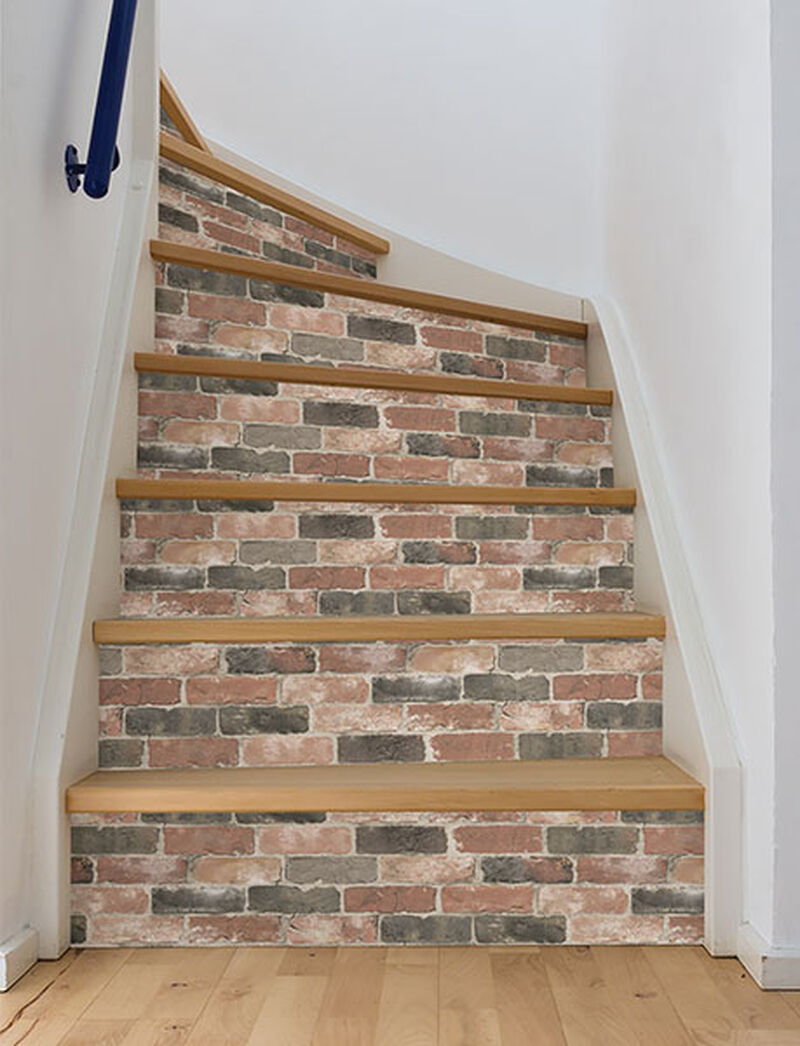 Newport Reclaimed Brick Red Faded Peel & Stick Wallpaper image number 2