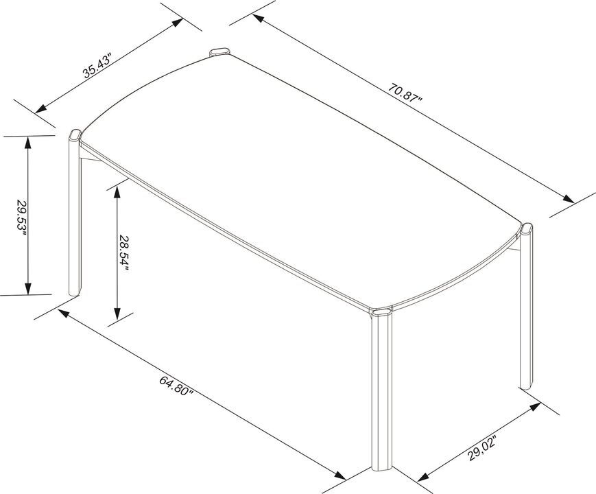 Gales Beige 70" Dining Table