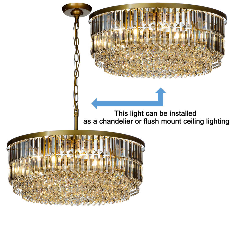 5 Lights 24" Traditional Gold Chandelier With Clear Crystal Accents image number 5