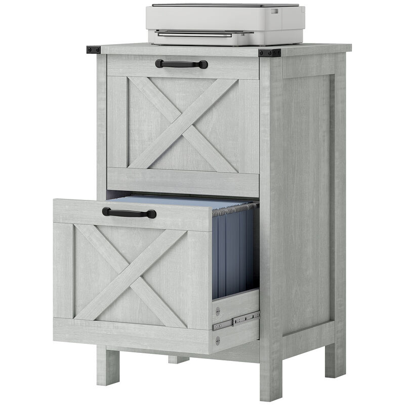 Hivvago Rustic 2-Drawer Vertical Filing Cabinet for Home or Office image number 0