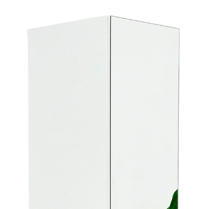 Ely Slim Closet Cabinet w Mirror, 1 Drawer, 71 Inch, White Melamine