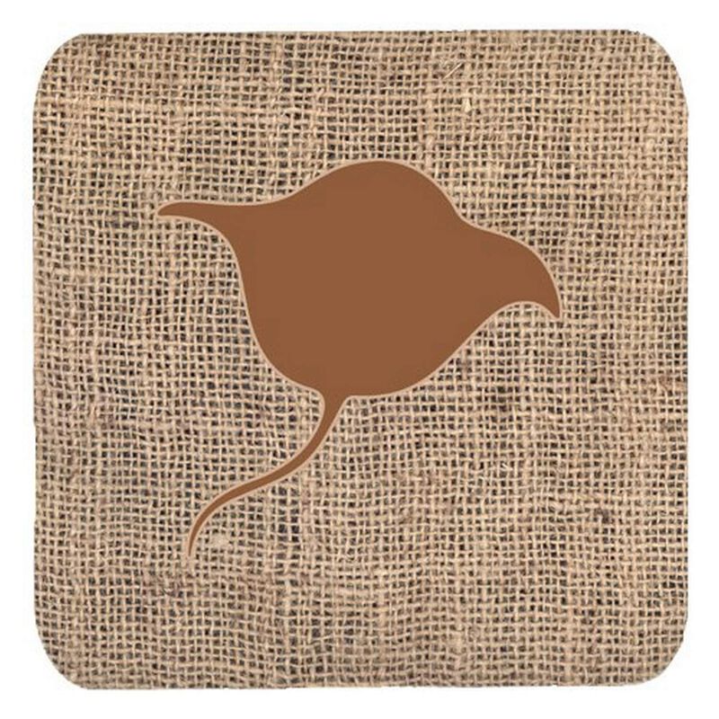 Caroline's Treasures BB1094-BL-BN-FC Stingray Burlap and Brown Foam Coasters (Set of 4), 3.5 H x 3.5 W, Multicolor