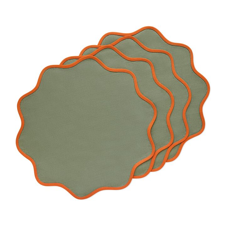 Linen Placemats - Giselle Scallop Edge