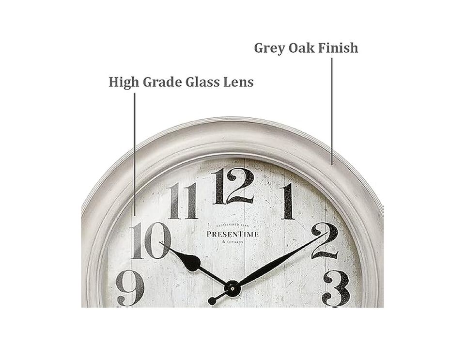 Clifton Farmhouse Thermometer Hygrometer Wall Clock 26 Inch Outdoor White