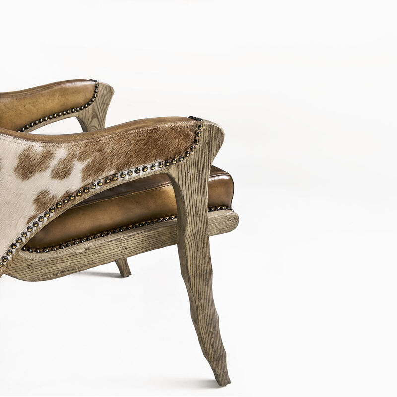 Echo Canyon Leather & Hide Arm Chair image number 6