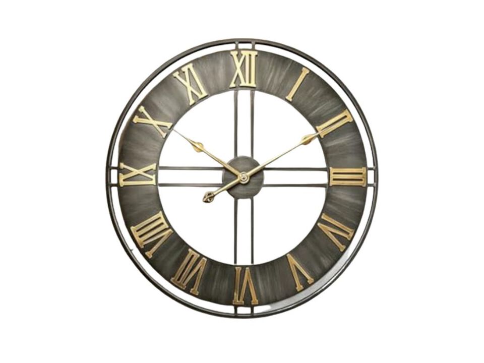 Large Wall Clock 20 Inch Metal Clocks Quartz Movement Roman Numerals Living Room