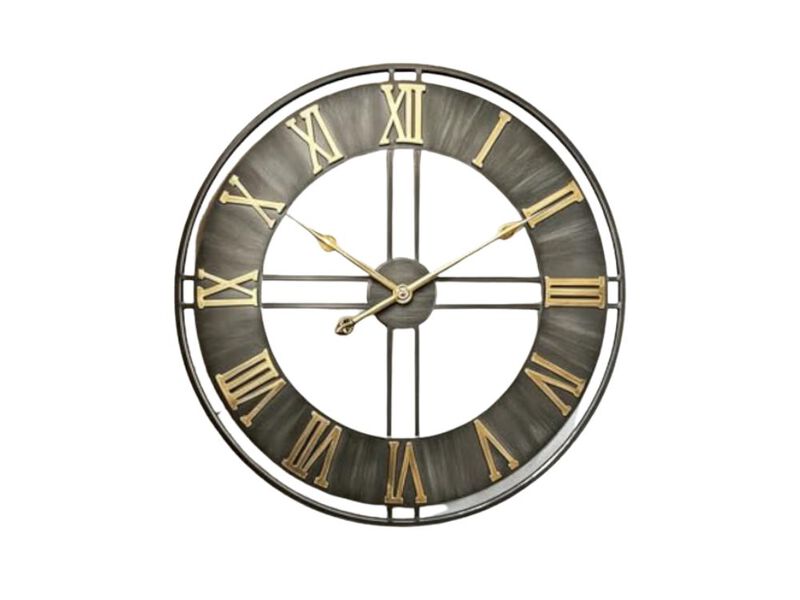 Large Wall Clock 20 Inch Metal Clocks Quartz Movement Roman Numerals Living Room image number 0