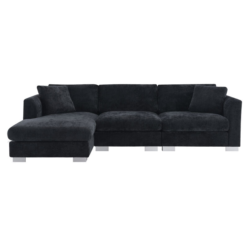 Merax Modern Cloud L-shaped Sectional Sofa with Pillows
