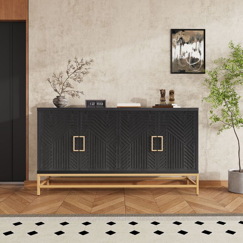 Merax Retro Style Sideboard with Adjustable Shelves