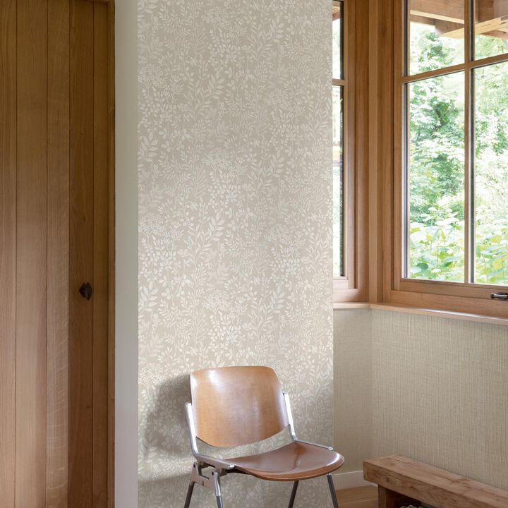 Karuna Branched Leaves All-over Beige Wallpaper KR205002