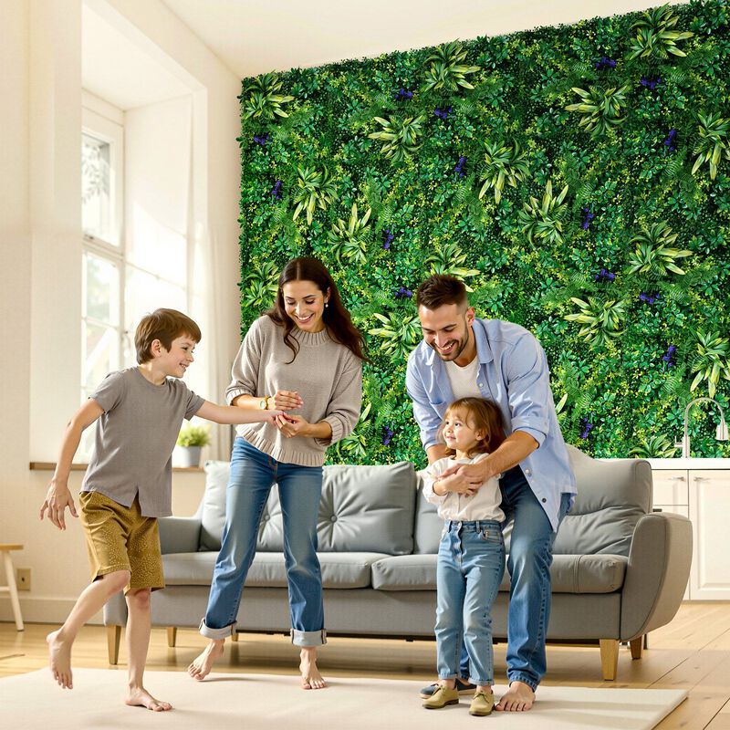 Boxwood Artificial Hedge Panels 8 Pack, Decorative Green Wall Backdrop for Garden & Patio image number 1