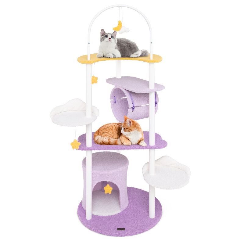 Large Cat Tower with Metal Frame and Jumping Platforms