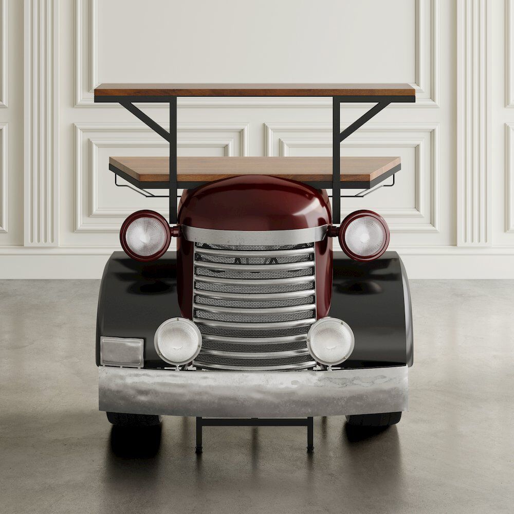 Jofran Glory Days Woody Vintage Car Console Table Home Bar
