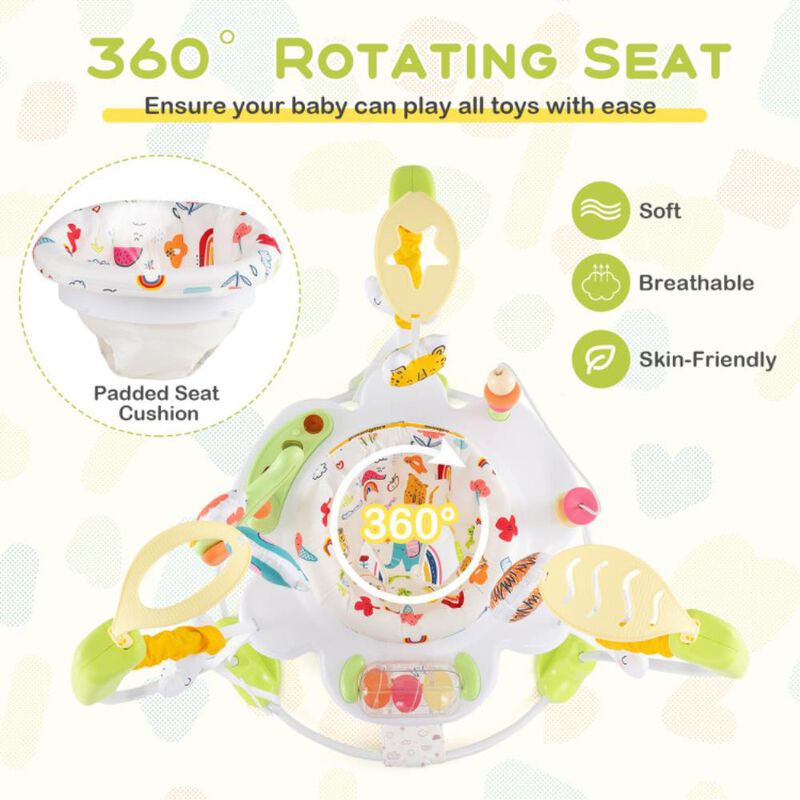 Hivvago Baby Activity Center Height Adjustable Baby Bouncing Saucer with Interactive Toys