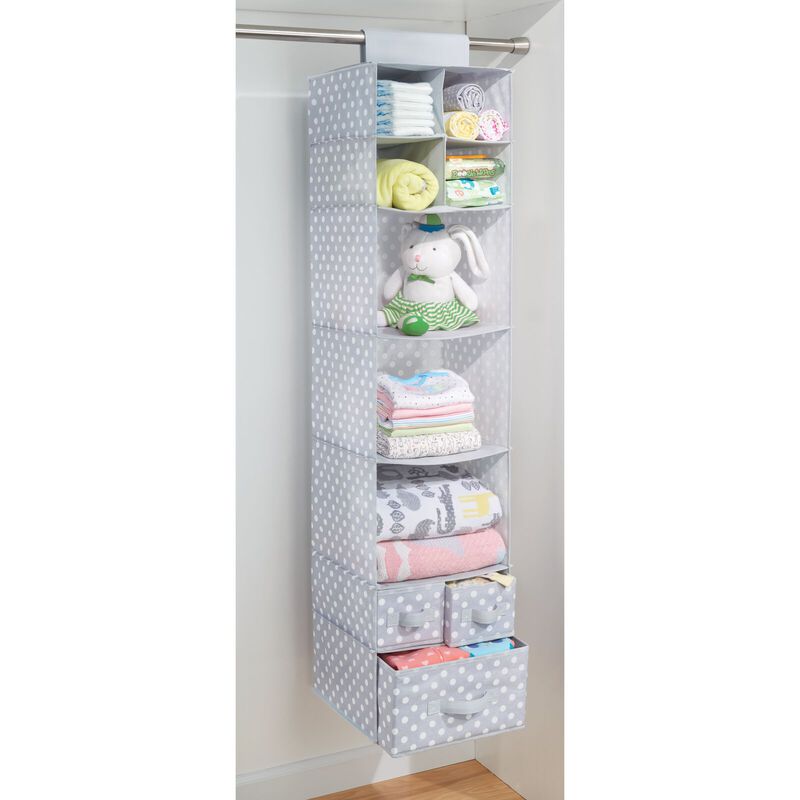 mDesign Fabric Nursery Hanging Organizer - 7 Shelves/3 Drawers image number 6