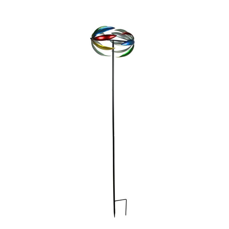 64 Inch Metal Kinetic Wind Spinner Garden Stake Lawn Decor Yard Art Sculpture image number 0