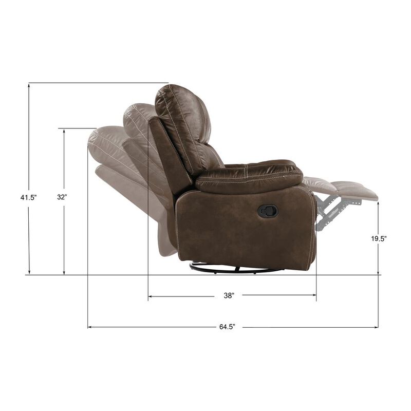 Madrona Burke 86 Power Reclining Sofa with Dual Recliners, Microsuede Upholstery